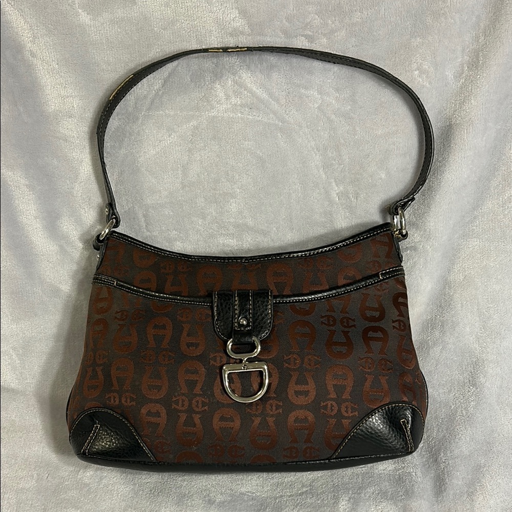Etienne Aigner Brown and Black Shoulder Bag